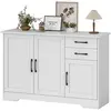 HOMCOM Buffet, meuble de rangement avec 3 portes, 2 tiroirs et étagère...
