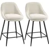 HOMCOM Lot de 2 tabourets de bar en tissu velours côtelé, chaises de b...