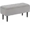 HOMCOM Banc de rangement coffre de rangement surface en cachemire pied...
