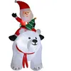 Ours polaire gonflable  décoration gonflable led  h.2m père  et hotte