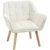 HOMCOM Fauteuil style scandinave dossier haut et accoudoirs, revêtemen...