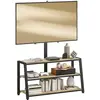HOMCOM Meuble TV support ajustable 35° panneau de particules bois naturel
