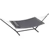 Outsunny Hamac sur pied, hamac avec support en bois, oreiller, barres ...