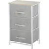 HOMCOM Meuble de rangement chiffonnier moderne 3 tiroirs en tissu, cad...