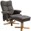 HOMCOM Fauteuil relax massant avec pouf, fauteuil de relaxation pivota...