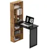 HOMCOM Bureau d'ordinateur pliable avec bibliothèque, poste de travail...