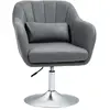 HOMCOM Fauteuil de salon coussins lombaires hauteur réglable pivotant ...