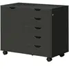 HOMCOM Caisson de bureau avec 5 tiroirs 1 porte étagère réglable, supp...