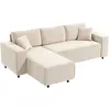 HOMCOM Canapé d'angle réversible 3 places moderne avec coussins inclus...