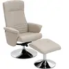 HOMCOM Fauteuil relax inclinable 135° pivotant 360° avec repose-pieds ...