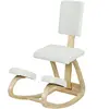 HOMCOM Siège assis genoux, tabouret ergonomique en bois à bascule avec...
