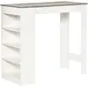 HOMCOM Table de bar pour 2 personnes, table haute mange debout avec 4 ...