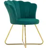 HOMCOM Fauteuil coquillage chaise coiffeuse fauteuil en velours fauteu...