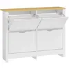 HOMCOM Meuble à chaussures 16 paires, armoire à chaussures étroite ave...