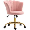 HOMCOM Chaise bureau en velours, chaise coiffeuse avec dossier en péta...