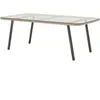 Outsunny Table basse de jardin avec plateau verre trempé 5 mm, table d...