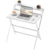 HOMCOM Bureau pliable 75,5 x 50 cm avec étagère de rangement pour cham...