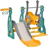 HOMCOM Toboggan et balançoire pour enfants 4 en 1 avec panier de baske...