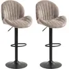 HOMCOM Lot de 2 tabourets de bar forme de coquillage, dossier, hauteur...