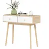 HOMCOM Table console avec 2 tiroirs et pieds en bois, pour salon, entr...
