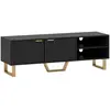 HOMCOM Meuble tv 70 pouces bois noir