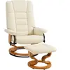 HOMCOM Fauteuil de relaxation inclinable avec repose-pied, pivotant, c...