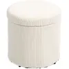 HOMCOM Pouf rangement 32 L pouf salon en velours côtelé avec couvercle...