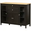 HOMCOM Buffet meuble de rangement 1 placard double porte 2 placards à ...