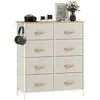 HOMCOM Commode 8 tiroirs en tissu, meuble de rangement avec 4 poches, ...