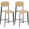 HOMCOM Lot de 2 tabourets de bar, hauts 65H cm avec dossier, structure...