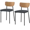 HOMCOM Lot de 2 chaises de salle à manger avec pieds en acier, dossier...