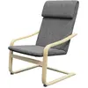 HOMCOM Fauteuil de salon, fauteuil chambre avec accoudoirs incurvés, c...