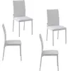 HOMCOM Lot de 4 chaises de salle à manger, chaises de cuisine, capiton...