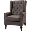 HOMCOM Fauteuil de salon capitonné avec assise large, pieds en bois, s...