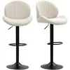 HOMCOM Lot de 2 tabourets de bar forme de coquillage, dossier, hauteur...
