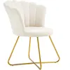 HOMCOM Fauteuil coquillage chaise coiffeuse fauteuil en velours fauteu...