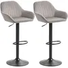 HOMCOM Lot de 2 tabourets de bar, chaises de bar en velours avec dossi...