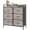 HOMCOM Commode, meuble de rangement pour chambre à 6 tiroirs tissu non...