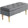 HOMCOM Banc coffre de rangement 2 en 1 banquette en velours avec couve...
