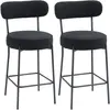 HOMCOM Lot de 2 tabourets de bar en tissu bouclette, chaises de bar av...