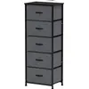 HOMCOM Commode 5 tiroirs meuble de rangement tiroir en tissu pliant - ...