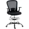 HOMCOM Chaise bureau ergonomique avec repose-pieds ajustable et accoud...