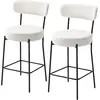 HOMCOM Lot de 2 tabourets de bar en tissu bouclette, chaises de bar av...