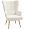 HOMCOM Fauteuil de salon en tissu bouclette, fauteuil capitonné et rem...