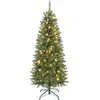 HOMCOM Sapin de Noël artificiel 150 cm, arbre de Noël fin avec 170 lum...