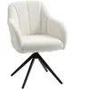 HOMCOM Fauteuil de salon pivotant capitonné grand confort piètement en...