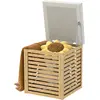 HOMCOM Coffre de rangement tabouret de rangement 54.76 L design lamell...