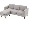HOMCOM Canapé d'angle réversible en velours côtelé, canapé 3 places av...