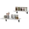 HOMCOM Lot de 2 tables pliantes murales, table murale rabattable en bo...