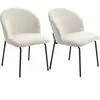 HOMCOM Lot de 2 chaises de salle à manger en velours côtelé, chaises d...